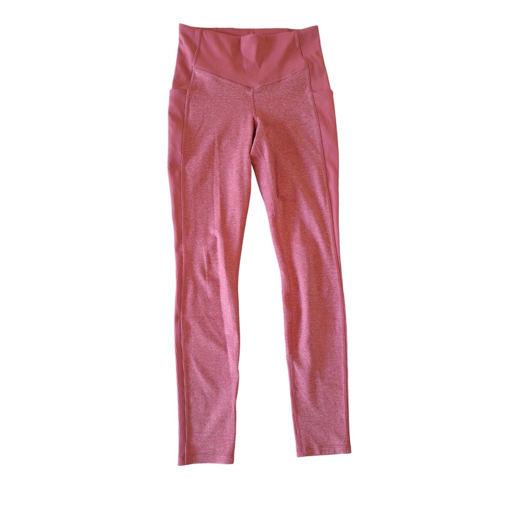 The North Face Womens Pink Heather Ribbed‎ High ise Active Leggings Size M